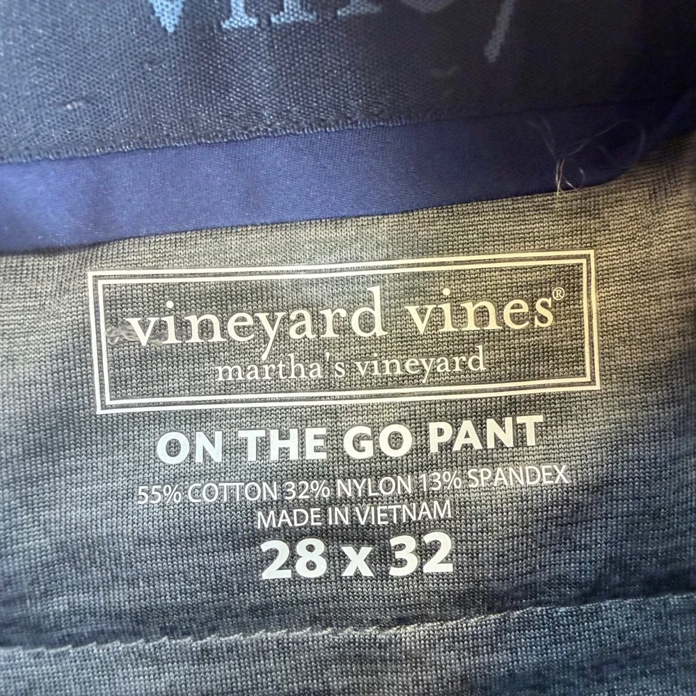 New Vineyard Vines OTG Slim Pants Mens Size 28x32 Navy Blue Chino Performance